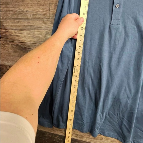 Croft & Barrow Men's Slate Blue Henley Long Sleeve Shirt - Picture 8 of 8